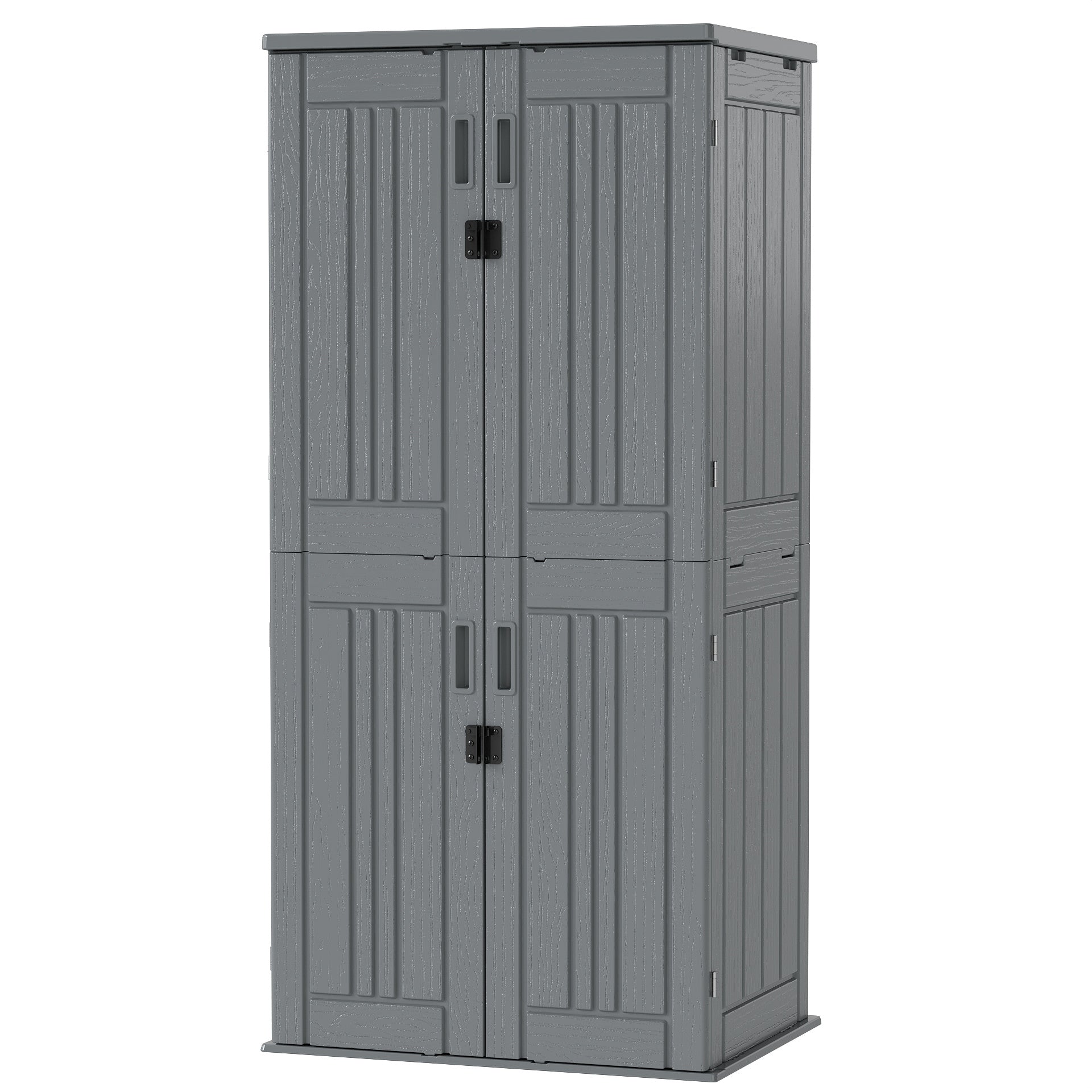 EHHLY Heavy Duty Tall Storage Cabinet Outdoor Weatherproof, 28 Cuft Garage Storage Cabinet with 4 Adjustable Shelves, Lockable Kitchen Pantry Closer Organizer, 31Wx23Lx66H, Sage Grey