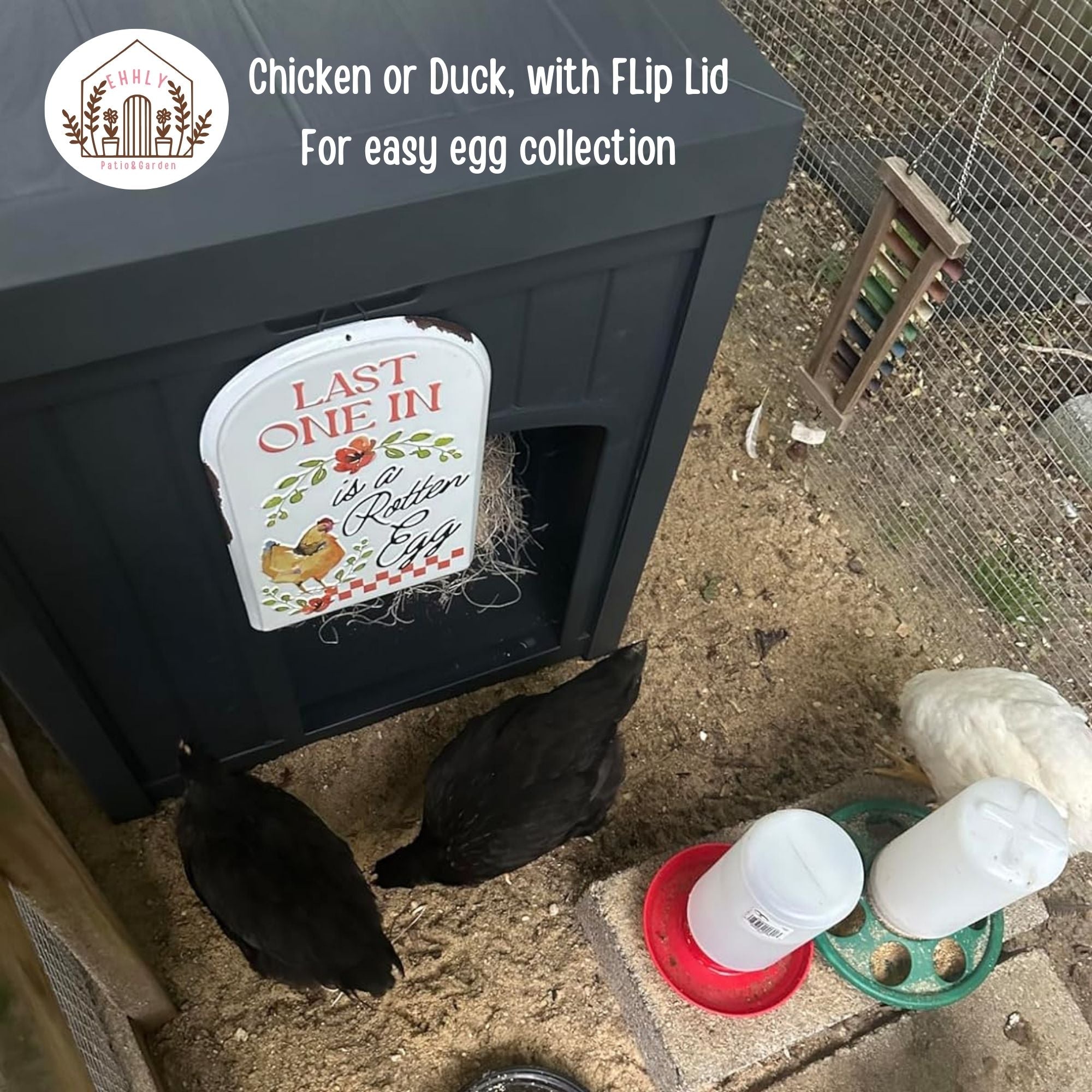 EHHLY Outdoor Cat House & Cat Litter Box Enclosure, Black