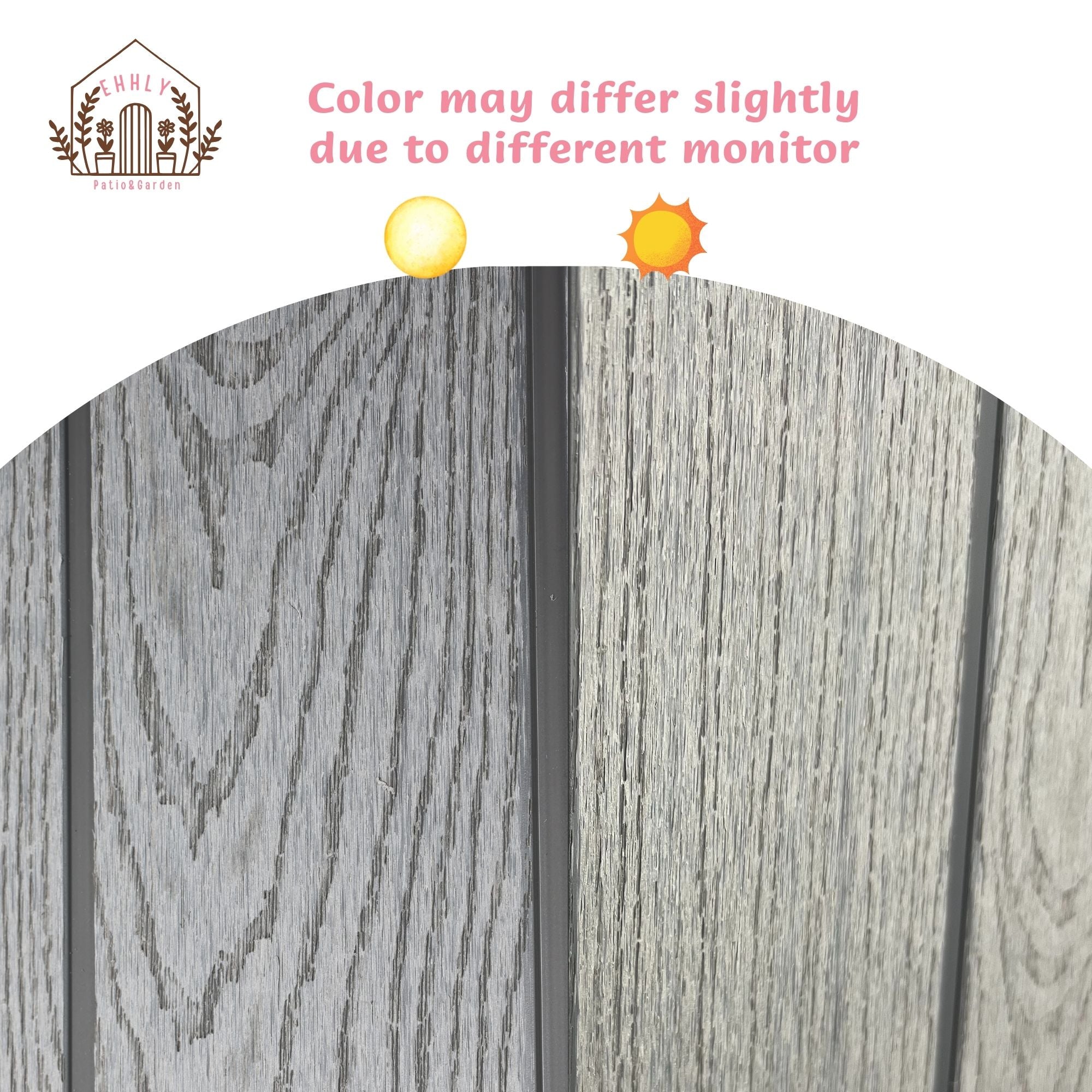 EHHLY 8x8 FT Resin Outdoor Storage Shed Large, 376 Cuft Garden Tool Sheds, Cemented Grey