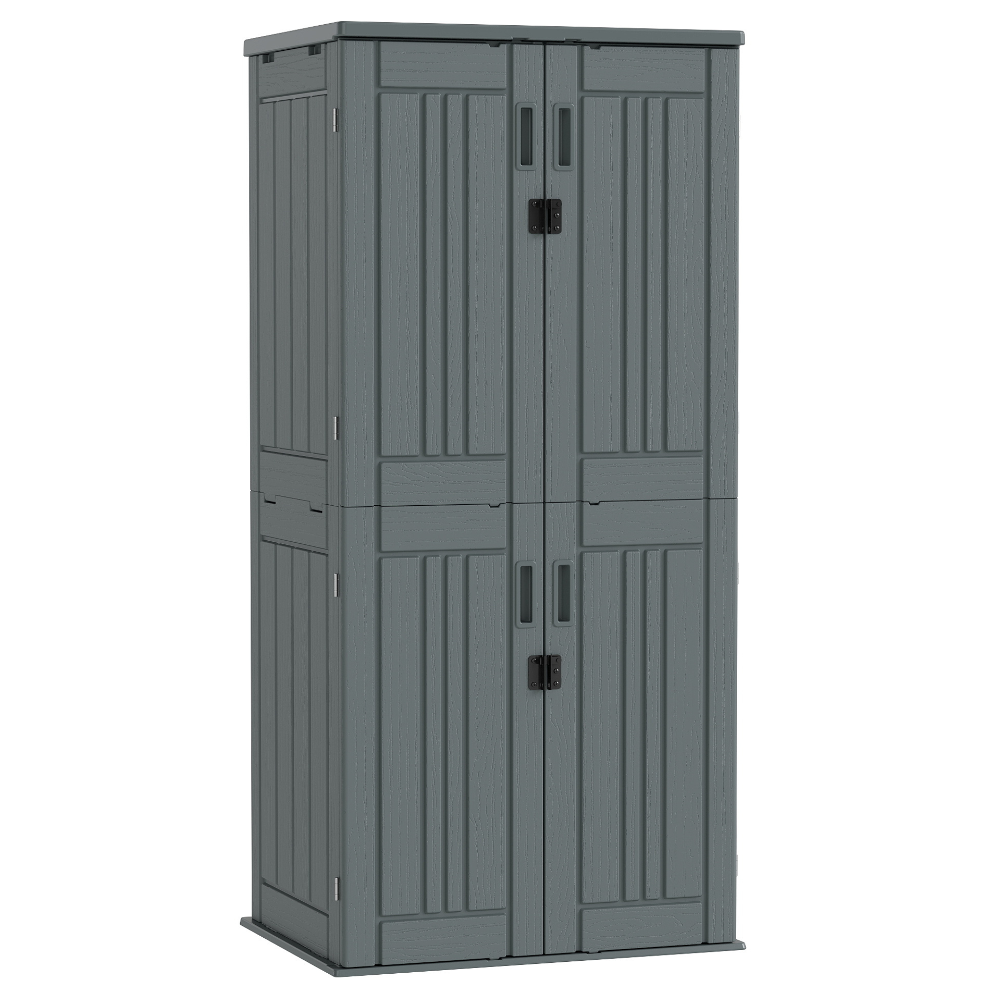 EHHLY Heavy Duty Tall Storage Cabinet Outdoor Weatherproof, 28 Cuft Garage Storage Cabinet with 4 Adjustable Shelves, Lockable Kitchen Pantry Closer Organizer, 31Wx23Lx66H, Sage Grey