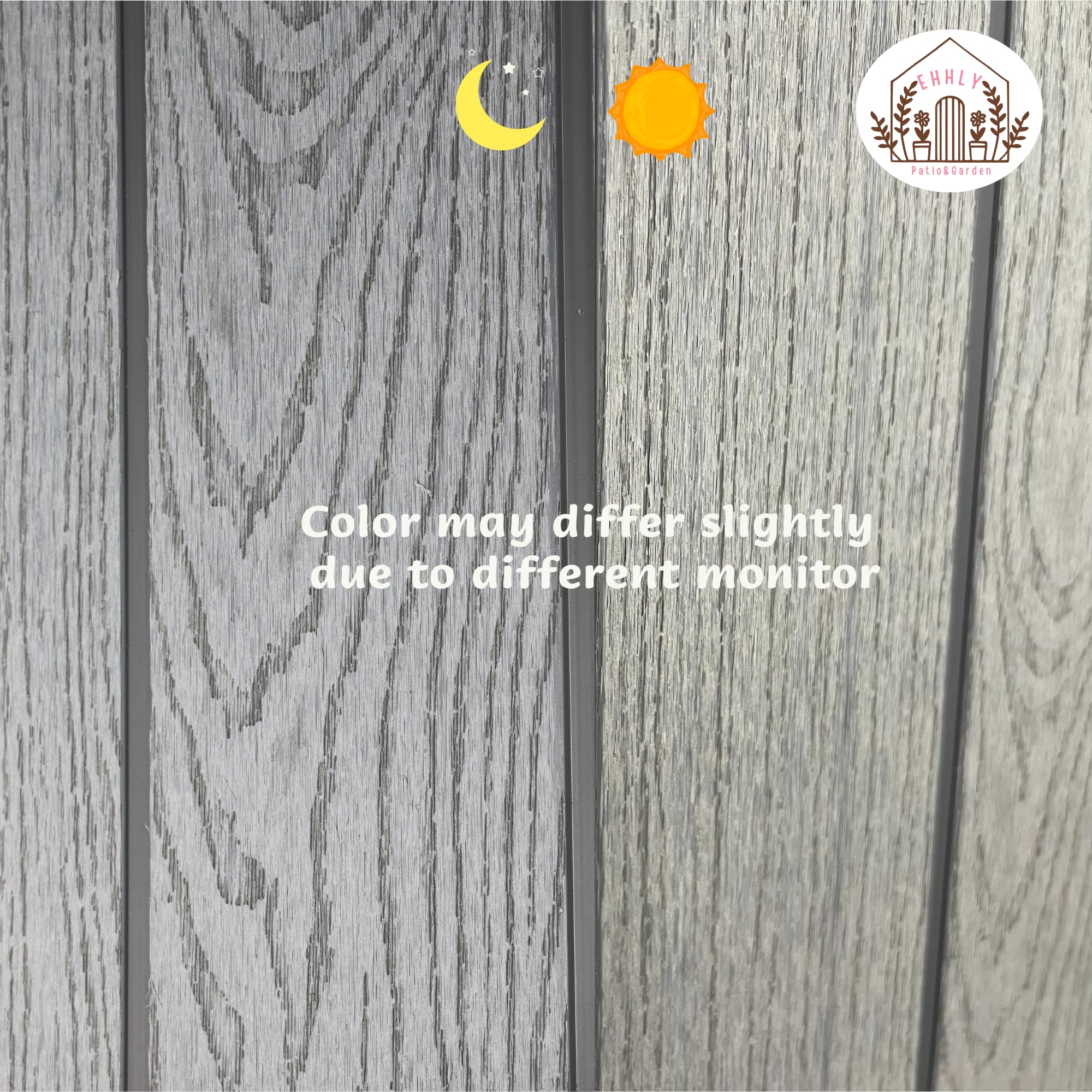 EHHLY 5.3x3.4 FT Resin Outdoor Storage Shed, 135 Cuft Garden Tool Sheds & Outdoor Storage Plastic Shed with Floor, 7FT Tall Backyard Outside Lawn Mower Storage Shed with Side Window, Cemented Grey