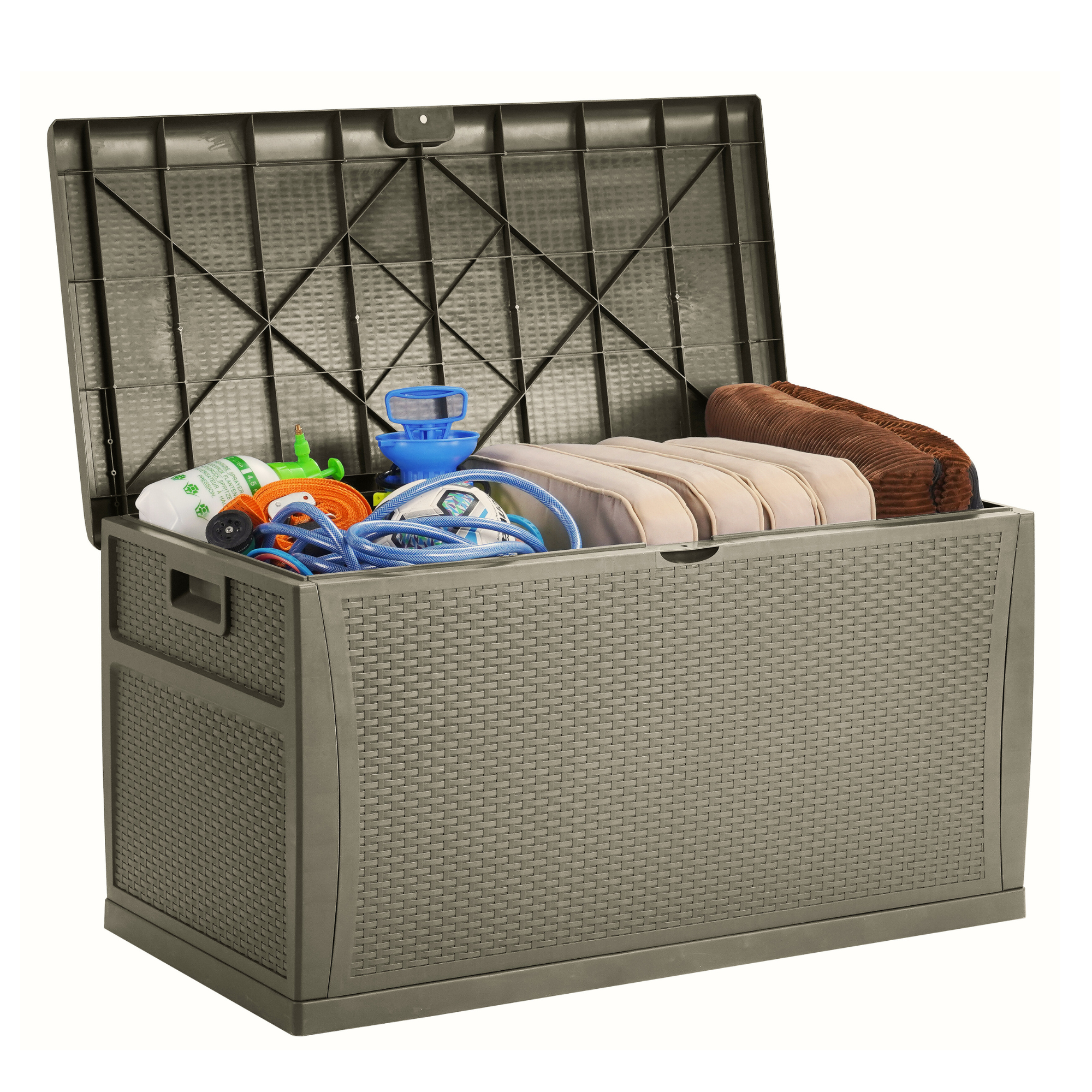EHHLY 121 Gallon Outdoor Storage Box Large, Olive Gray