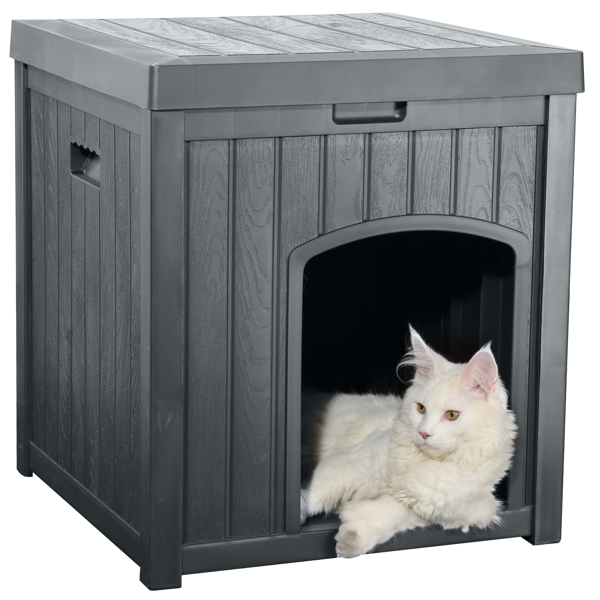 EHHLY Outdoor Cat House & Cat Litter Box Enclosure, Grey