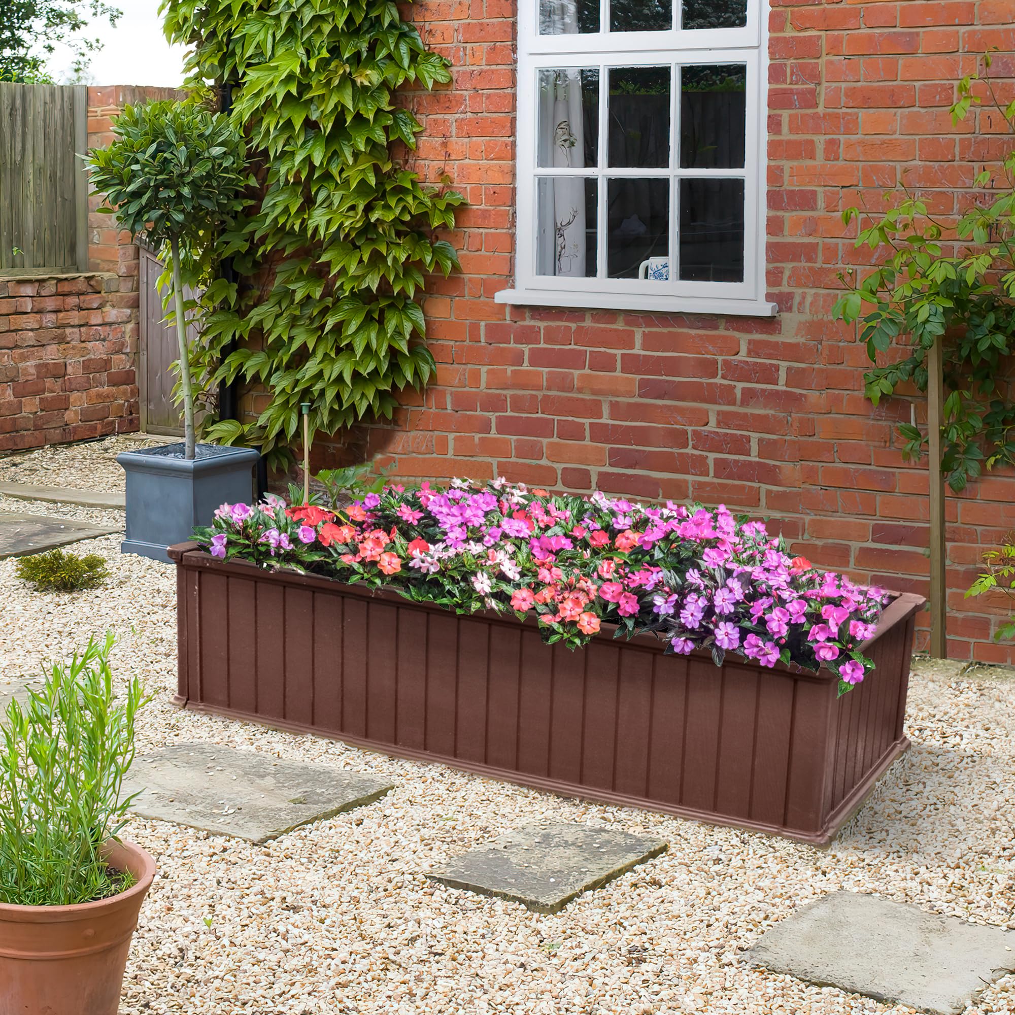 EHHLY 2PCS Raised Garden Beds Outdoor(Big & Little)